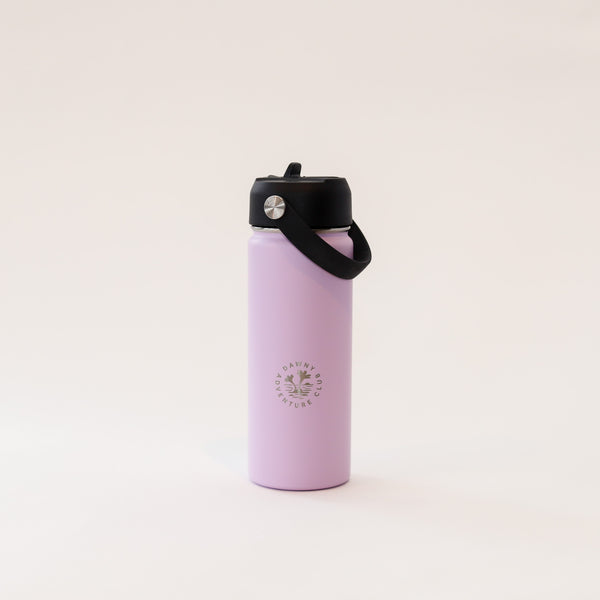 530ml Lilac Purple Dawny Adventure Club Drink Bottle with sipper lid with swing handle