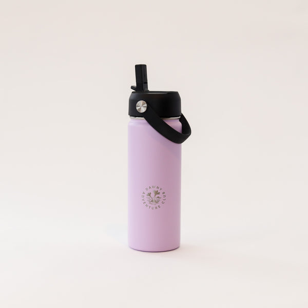 530ml Lilac Purple Dawny Adventure Club Drink Bottle with sipper lid with swing handle