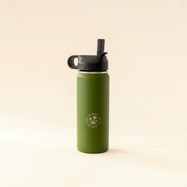 530ml Moss Green Dawny Adventure Club Drink Bottle with original sipper lid 