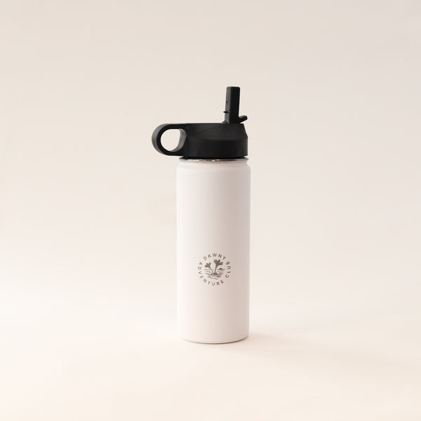 530ml White Dawny Adventure Club Drink Bottle with original sipper lid 